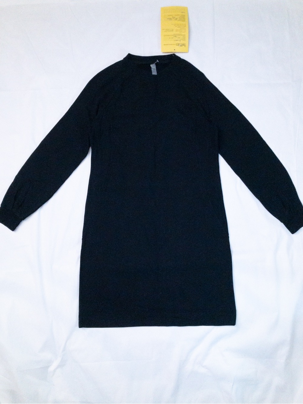 NEW SAMPLE Hyba Long Sleeve French Terry Black Crewneck Dress